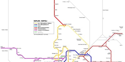 Карта на Неапол, Италия на метрото