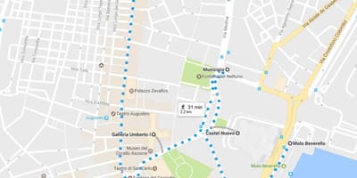 Пешеходна обиколка на Неапол картата