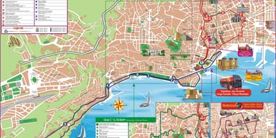Наполи-хоп-хоп-off автобус маршрут на картата
